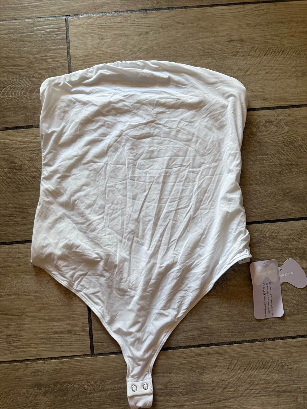 Mango White Strapless Bodysuit